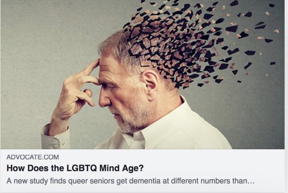 The Advocate article headline, How Does the LGBTQ Mind Age?